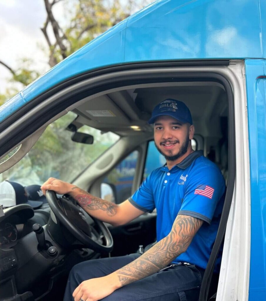 Koala technician in van