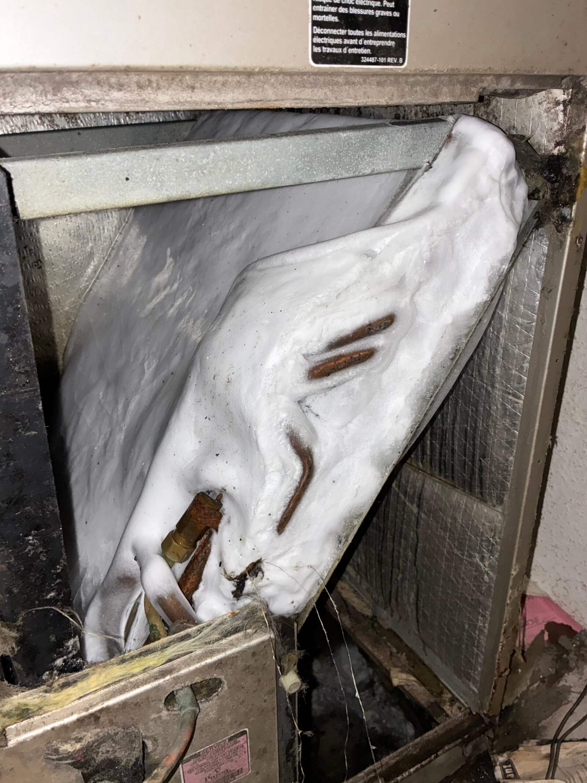 Frozen Coil Photo Frozen residential ac coil