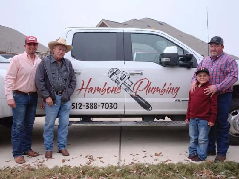 Hambone Plumbing w Truck Hambone Plumbing Crew with company truck